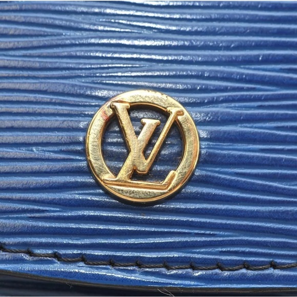 Authentic Louis Vuitton Epi Montaigne 27 Clutch Hand Bag Blue - Picture 9 of 14